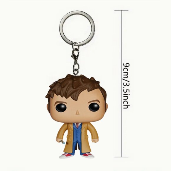Funko Pop Doctor Who Tenth Doctor Pocket Keychain w/ Free Tardis Enamel Pin - Picture 2 of 3
